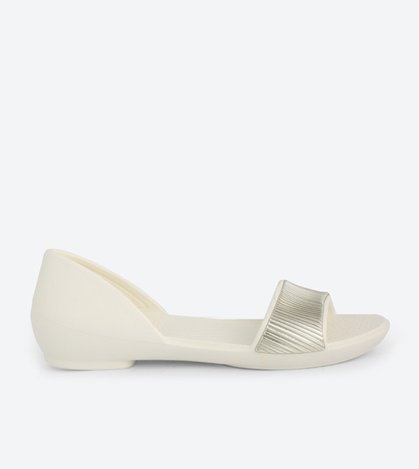 Lina Embellished Dorsay Sandals - White